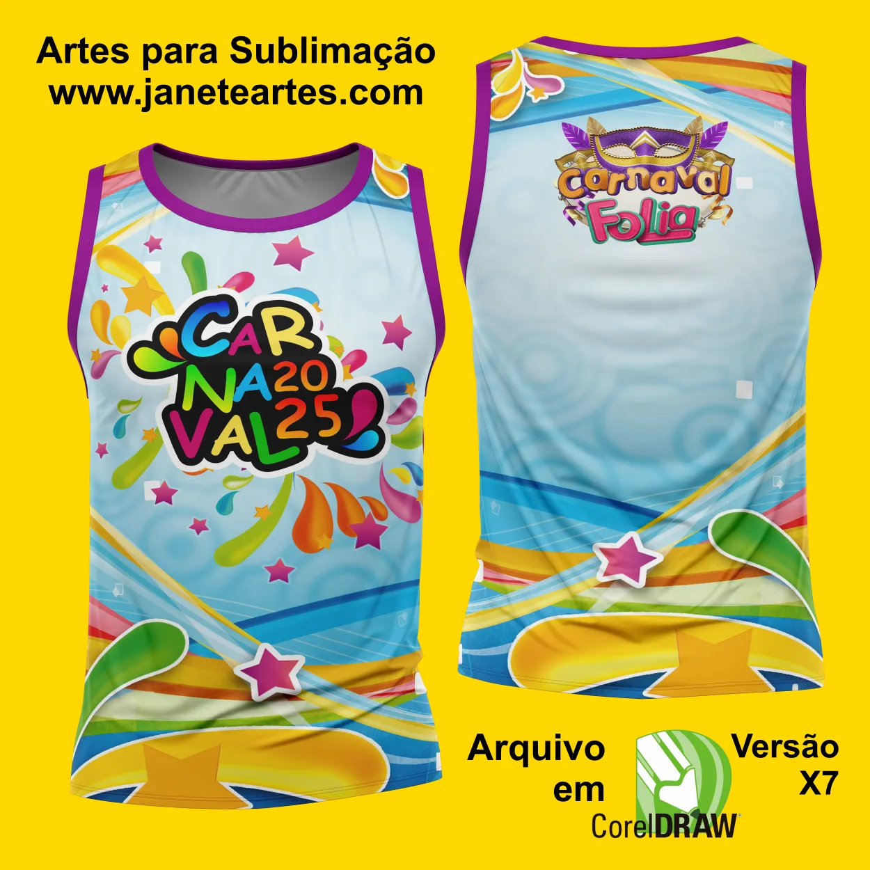 Arte Estampa Camisa Abadá de Carnaval 2025 - Modelo 23