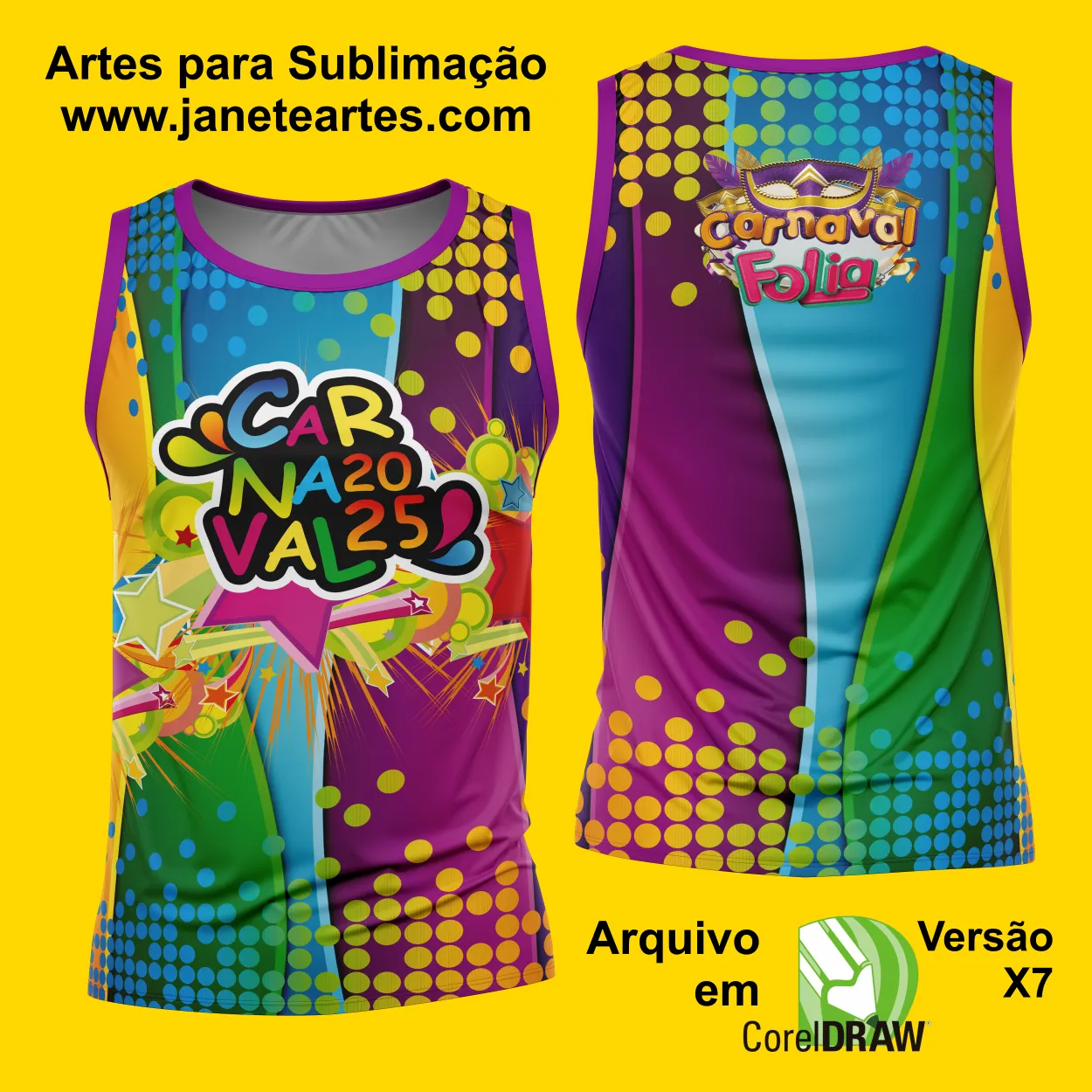 Arte Estampa Camisa Abadá de Carnaval 2025 - Modelo 23