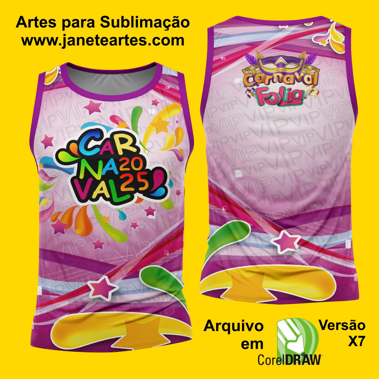 Arte Estampa Camisa Abadá de Carnaval 2025 - Modelo 23