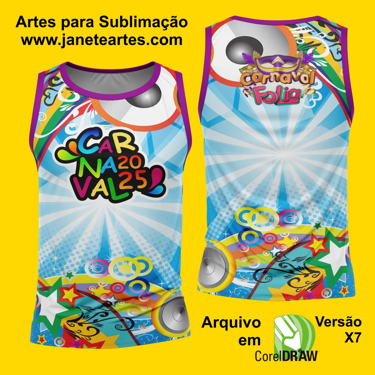 Arte Estampa Camisa Abadá de Carnaval 2025 - Modelo 23