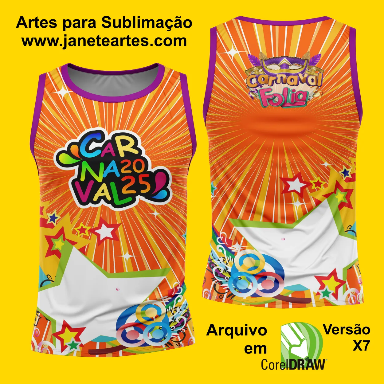 Arte Estampa Camisa Abadá de Carnaval 2025 - Modelo 23