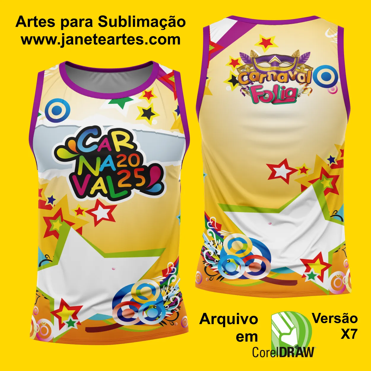 Arte Estampa Camisa Abadá de Carnaval 2025 - Modelo 23