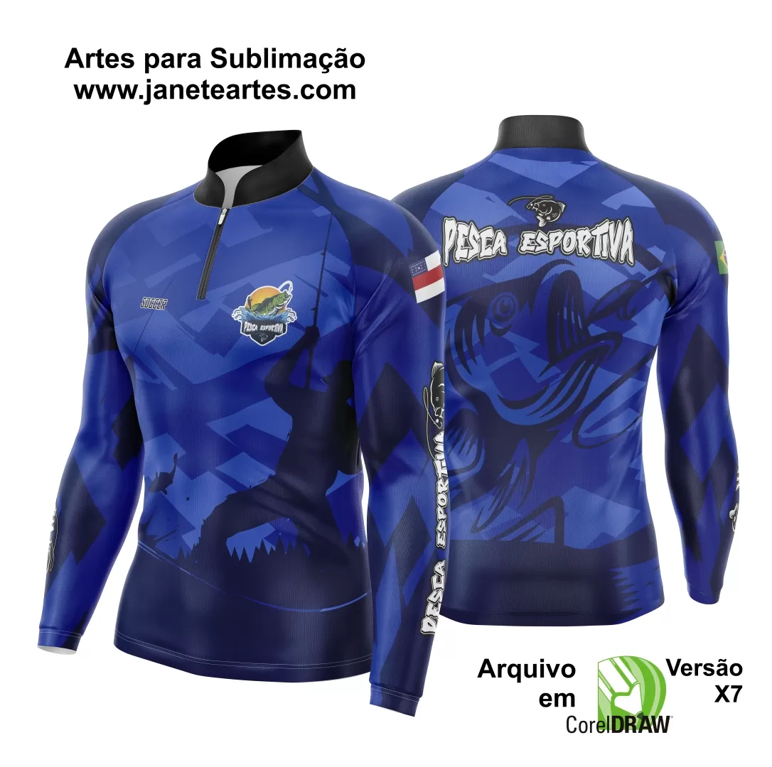 Arte Estampa Camisa De Pesca Esportiva Modelo 17