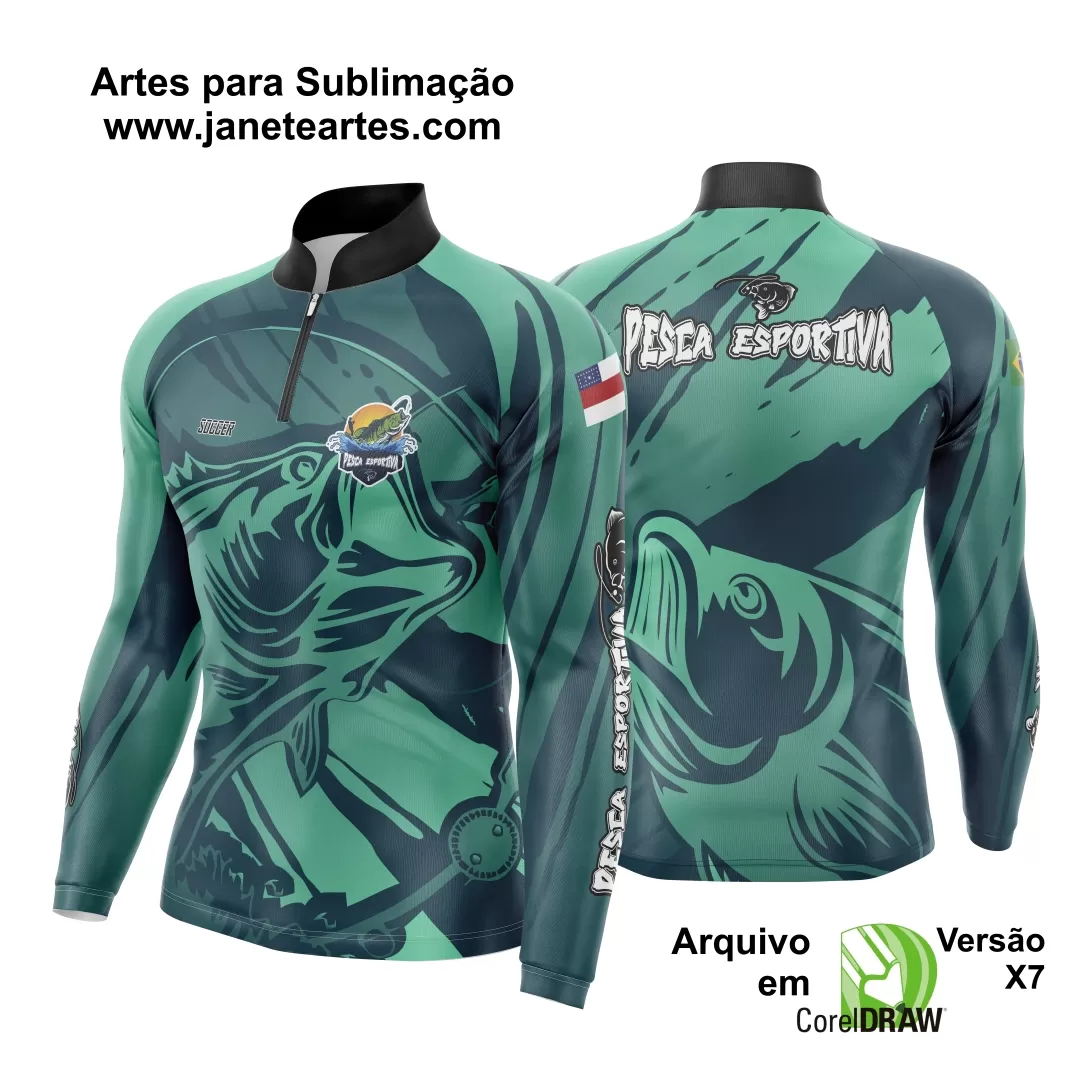 Arte Estampa Camisa De Pesca Esportiva Modelo 18