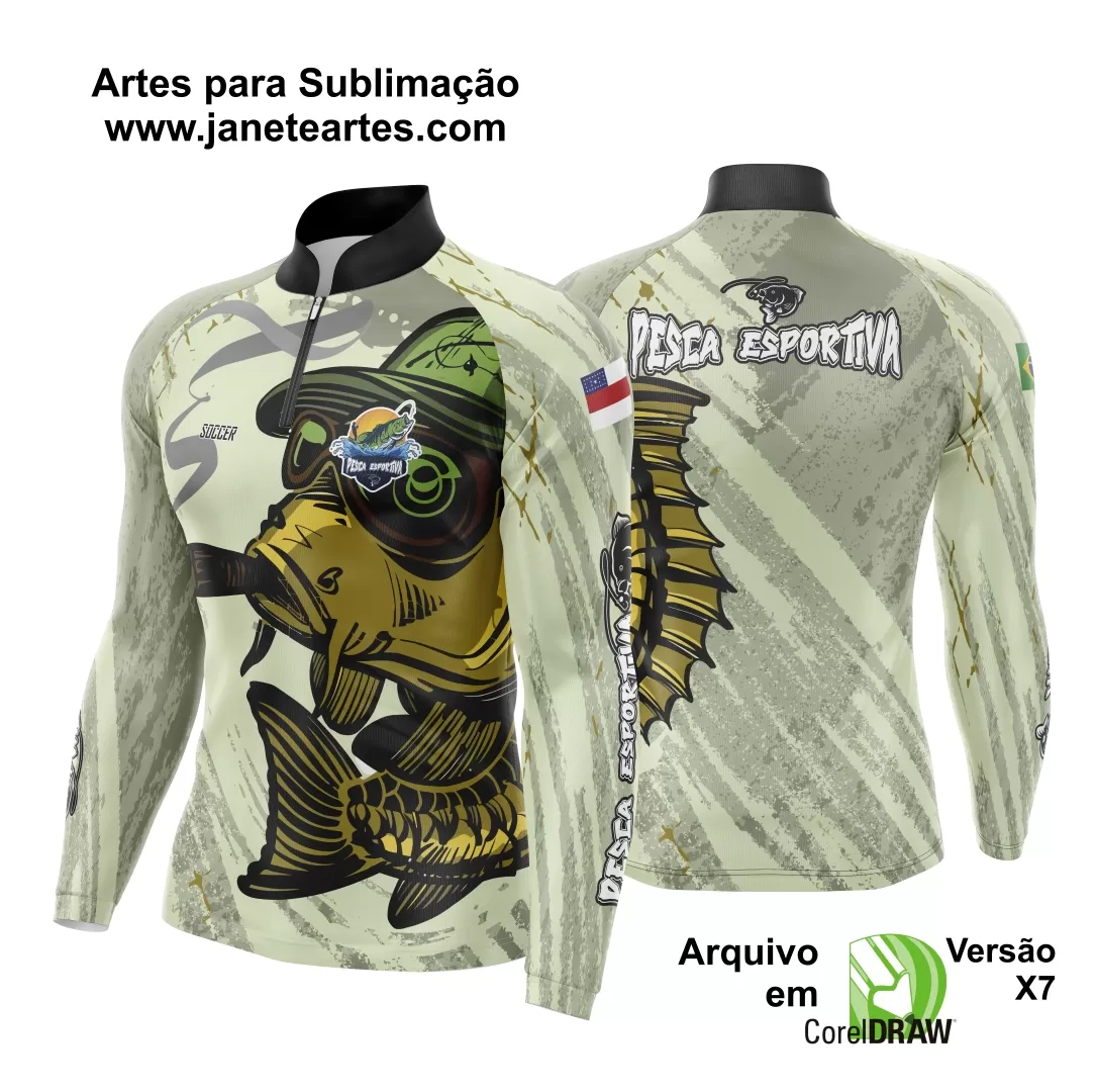 Arte Estampa Camisa De Pesca Esportiva Modelo 19