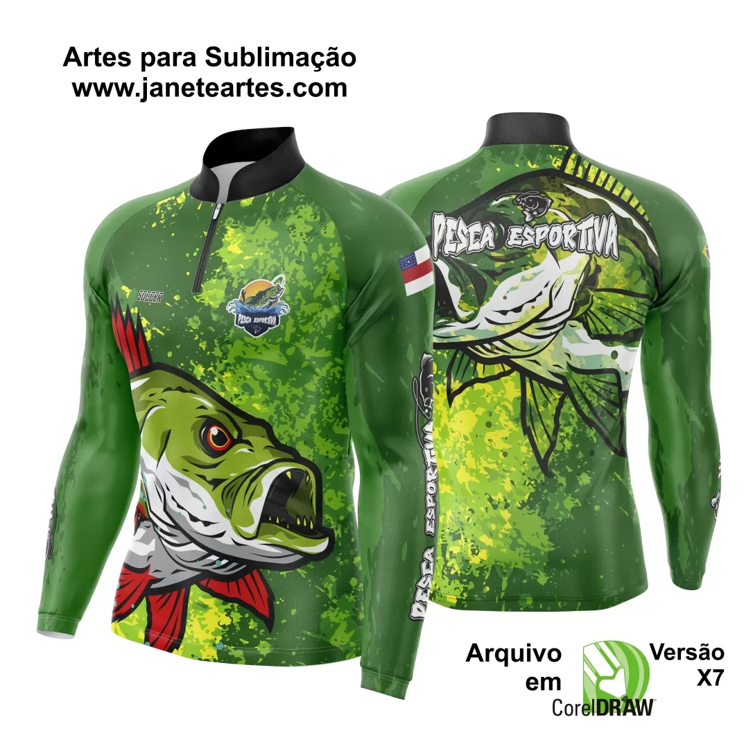 Arte Estampa Camisa De Pesca Esportiva Modelo 23