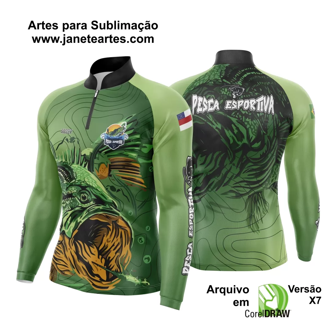 Arte Estampa Camisa De Pesca Esportiva Modelo 26