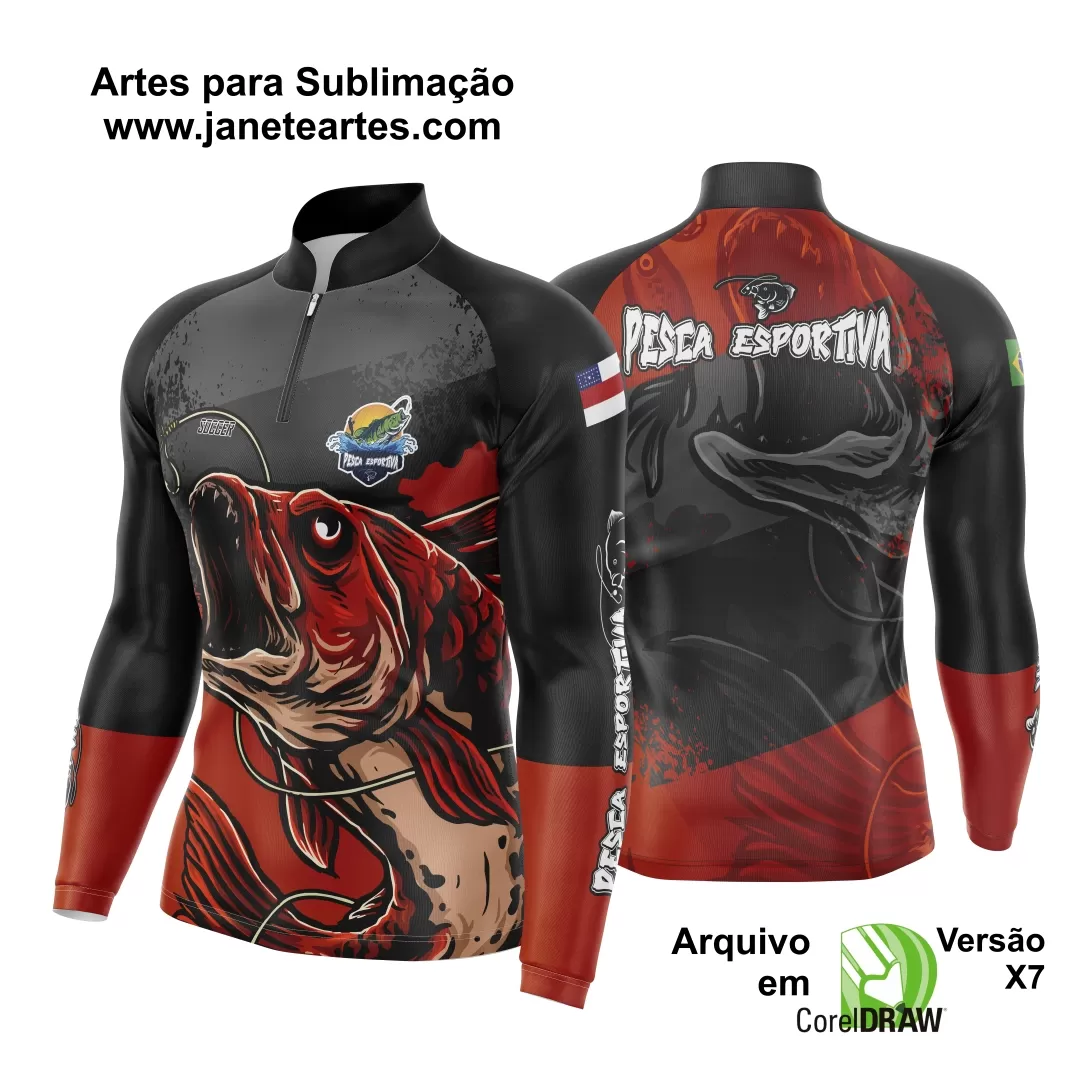 Arte Estampa Camisa De Pesca Esportiva Modelo 27