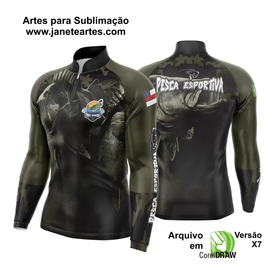 Arte Estampa Camisa De Pesca Esportiva Modelo 28