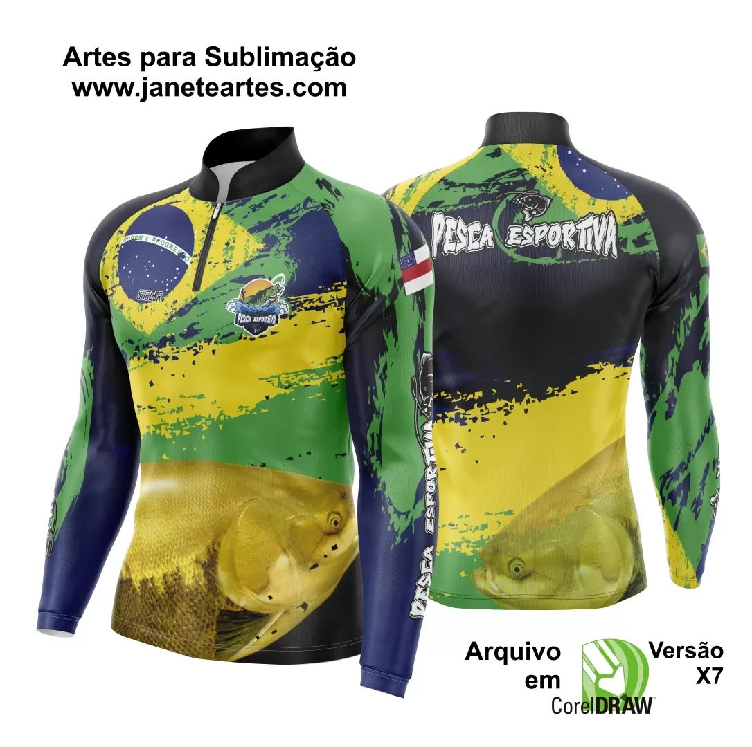 Arte Estampa Camisa De Pesca Esportiva Modelo 29