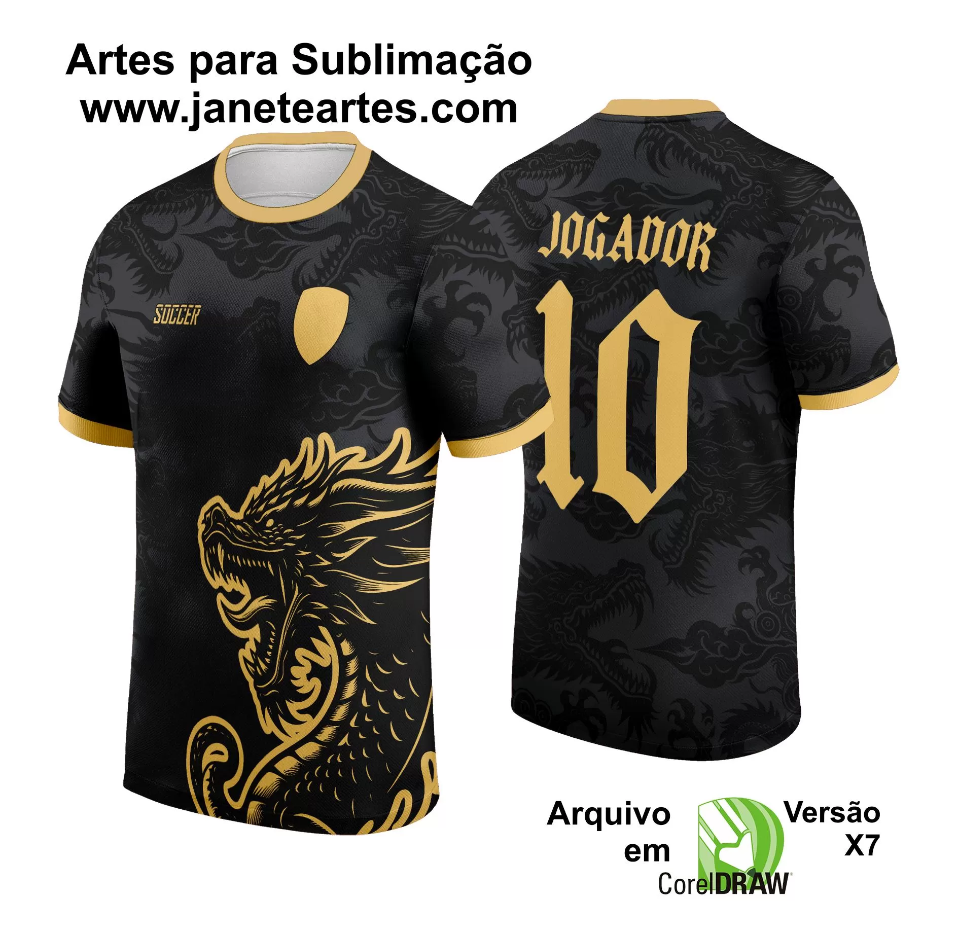 Arte Estampa Camisa INTERCLASSE 2024 - DRAGÃO NEGRO