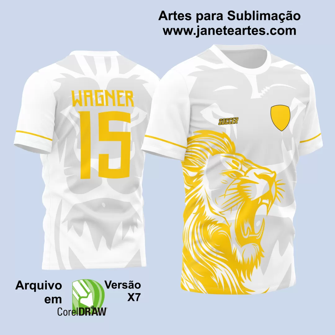 Arte Estampa Camisa Interclasse Leão Amarelo 2024