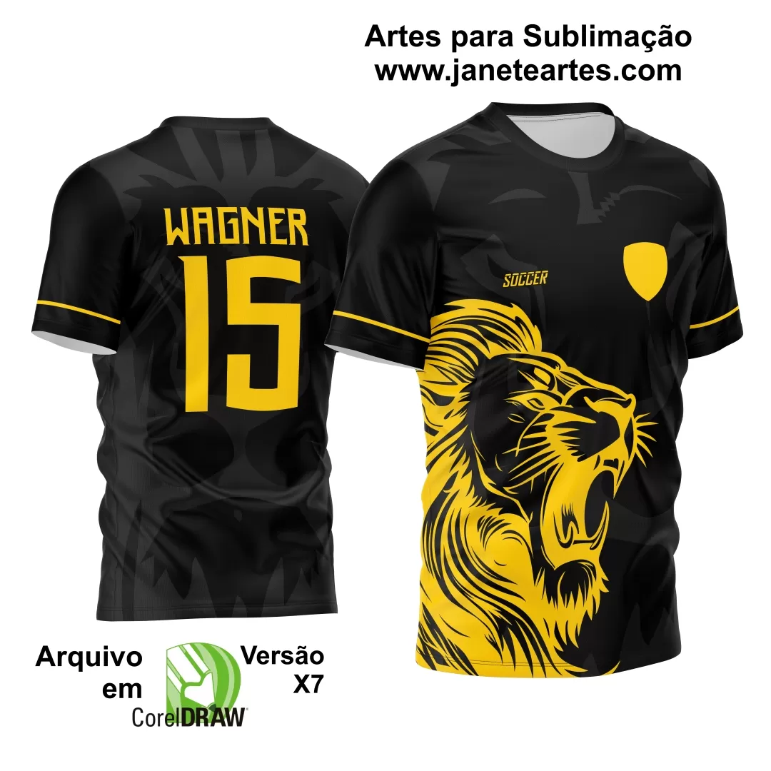 Arte Estampa Camisa Interclasse Leão Amarelo 2024