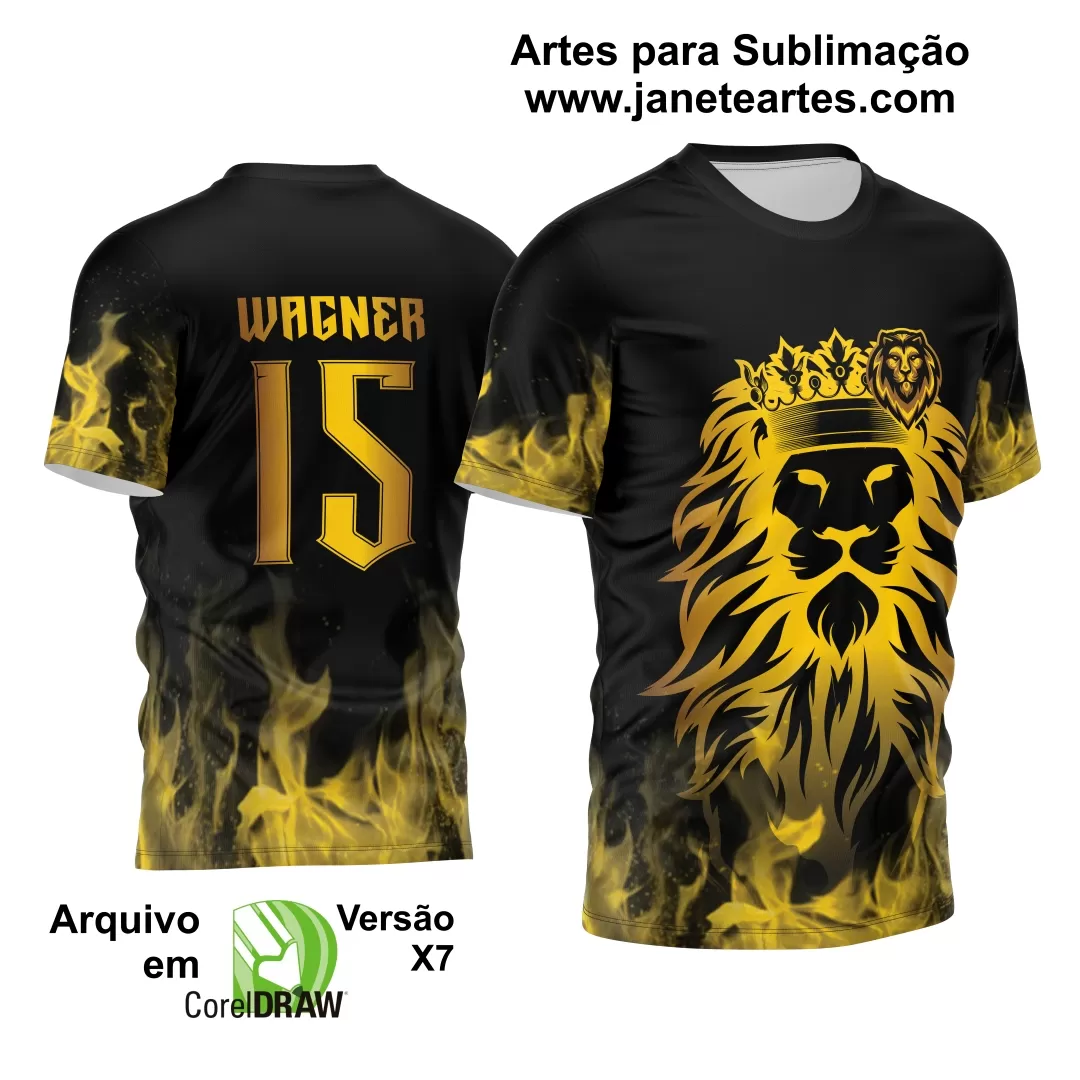 Arte Estampa Camisa Interclasse Leão Amarelo 2024