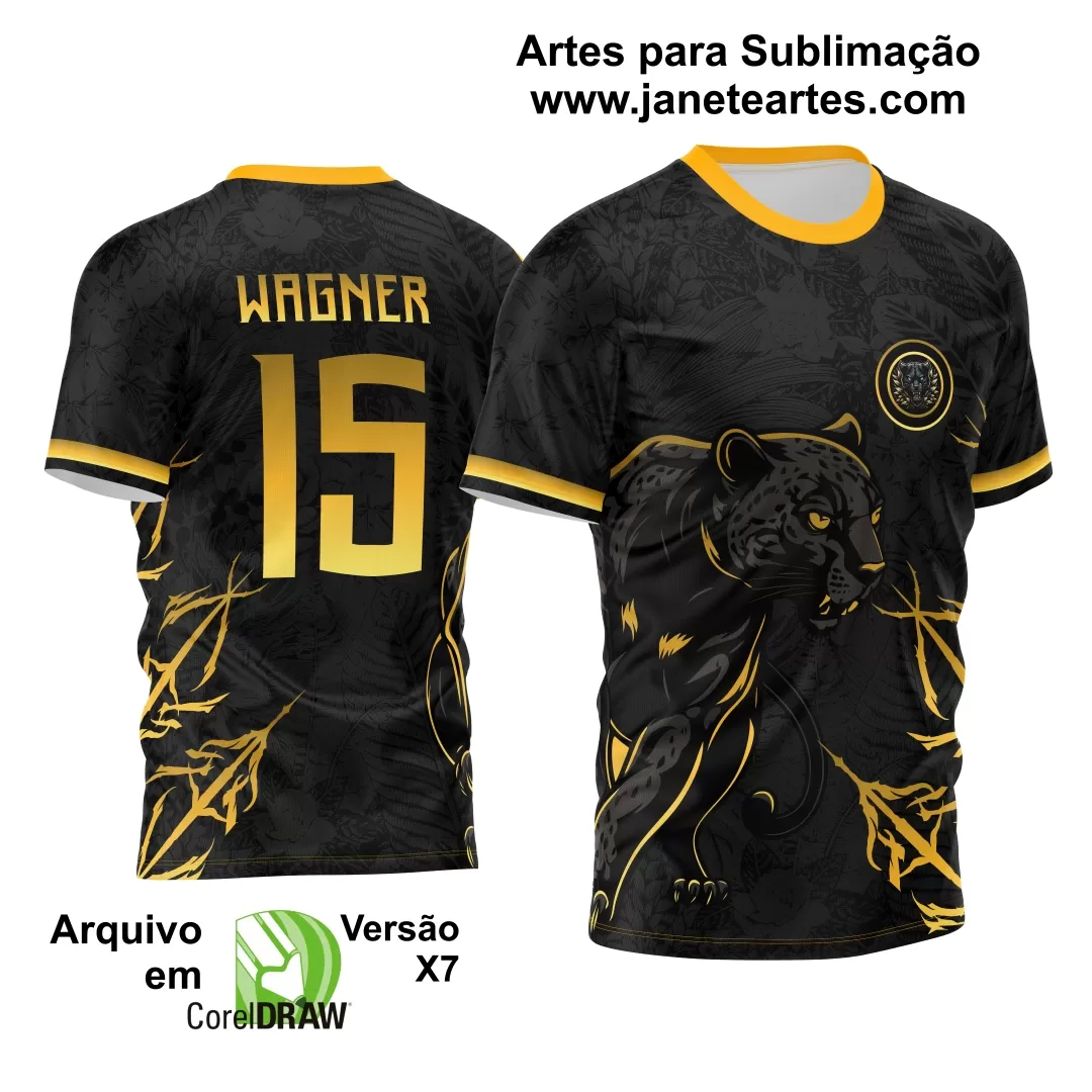 Arte Estampa Camisa Interclasse Pantera Dourada 2024