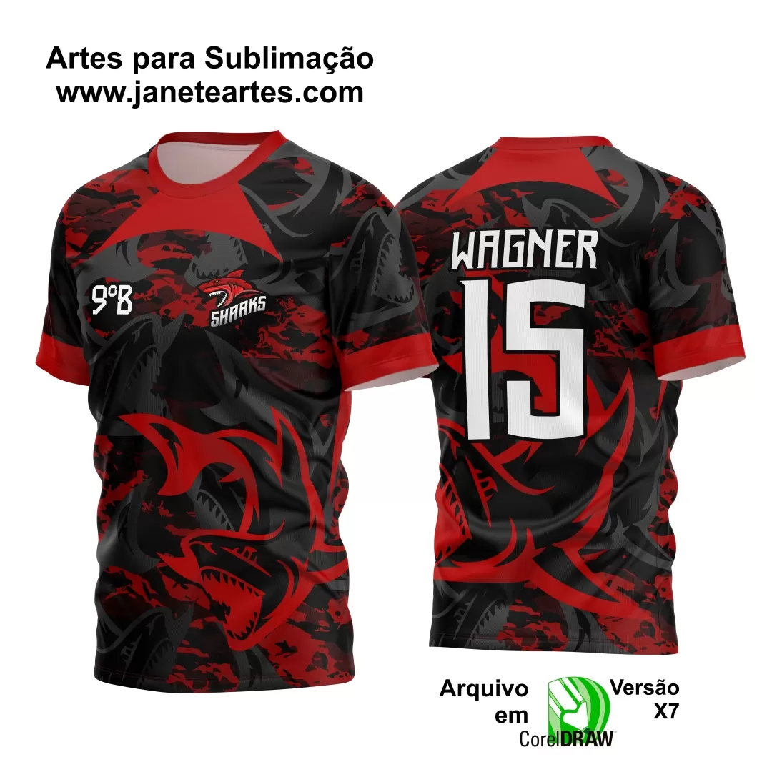 Arte Estampa Camisa Interclasse Tubarão 2024 - 2025