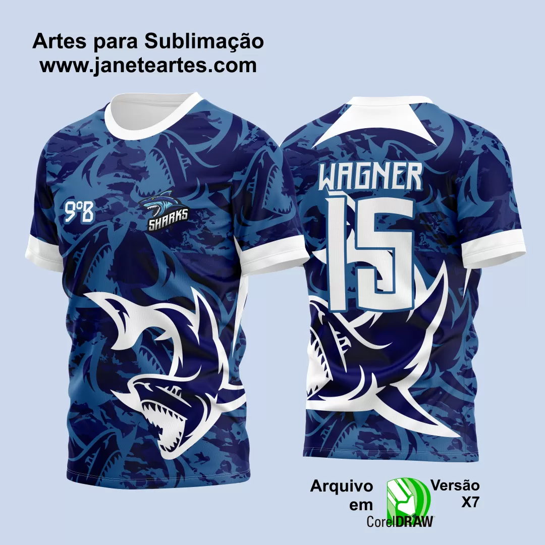 Arte Estampa Camisa Interclasse Tubarão 2024 - 2025