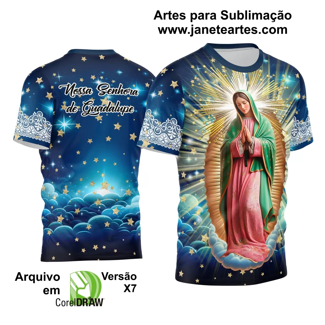 Arte Estampa Camisa Nossa Senhora de Guadalupe 2024