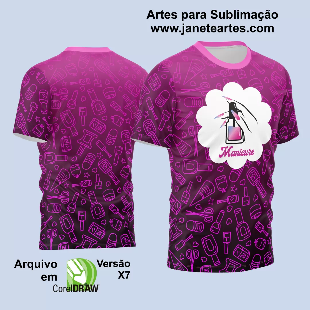 Arte Estampa Camisa Profissão - Manicure