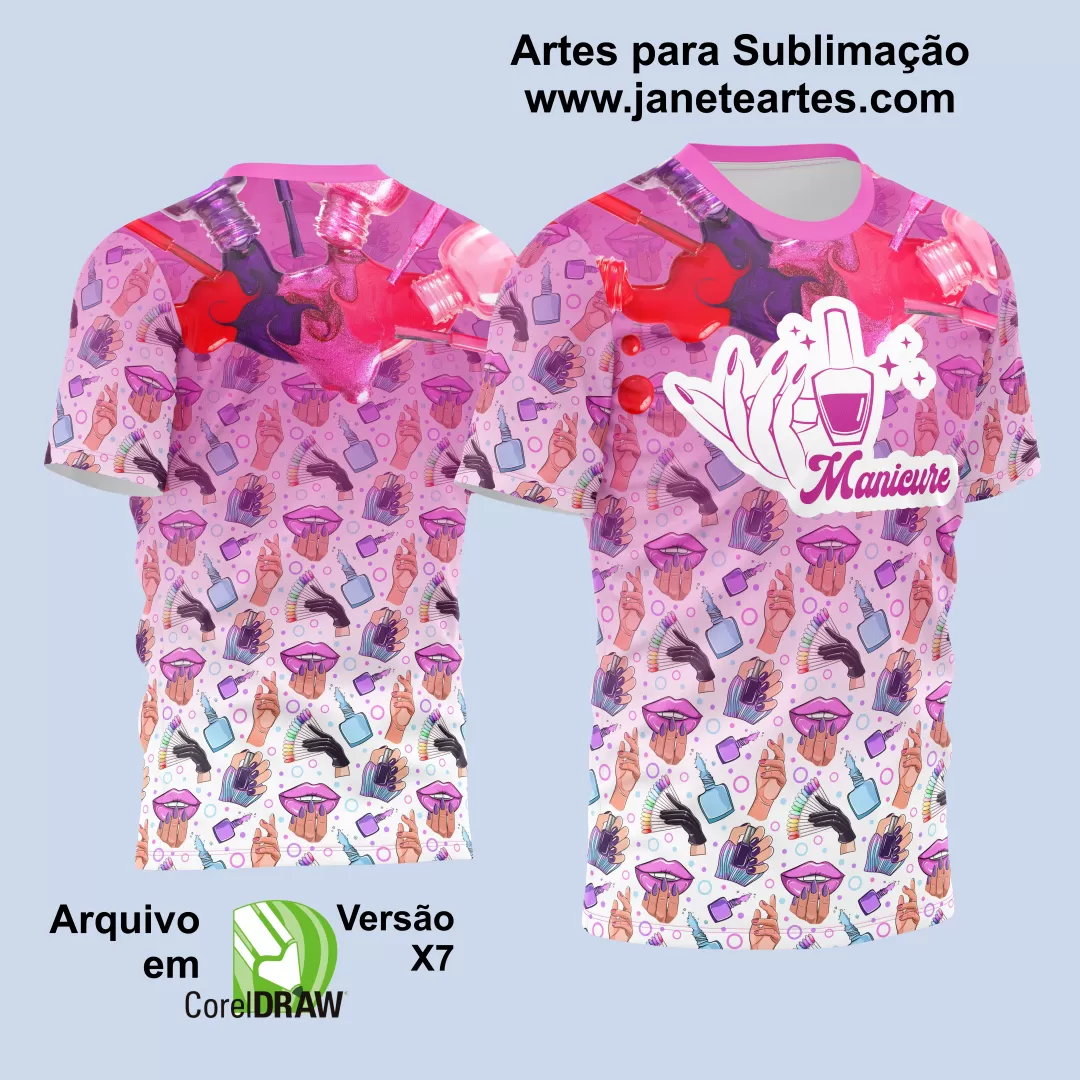 Arte Estampa Camisa Profissão - Manicure