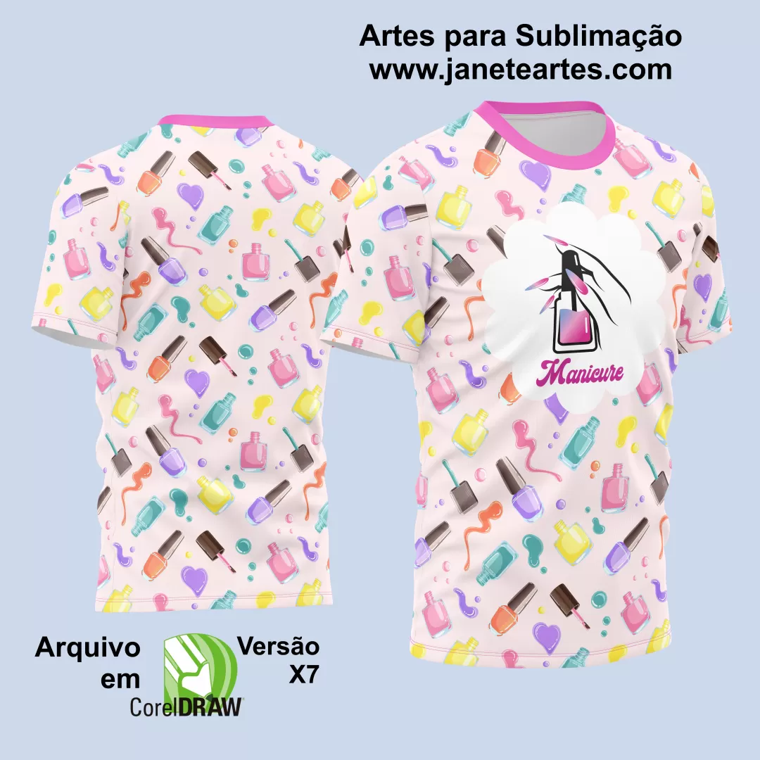 Arte Estampa Camisa Profissão - Manicure