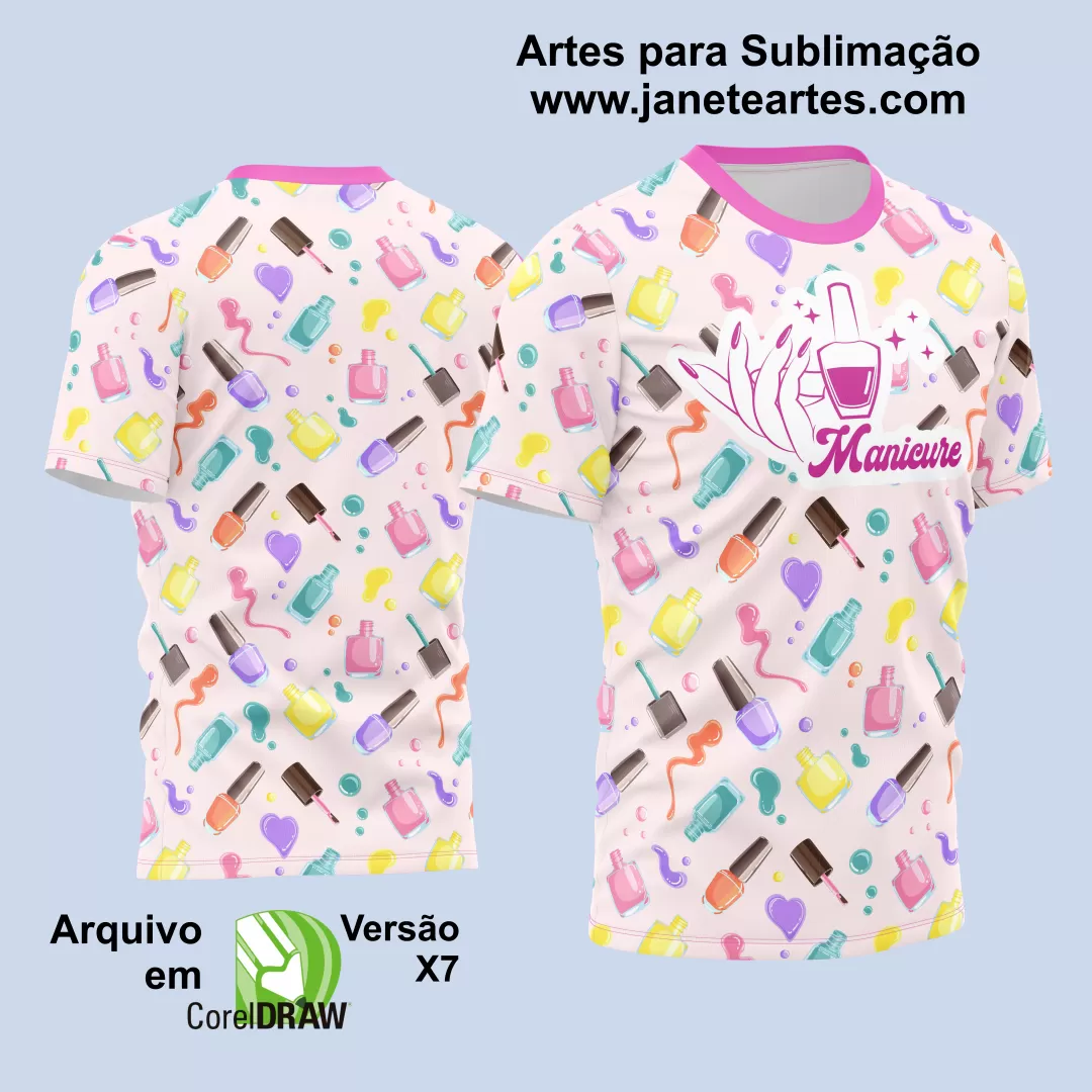 Arte Estampa Camisa Profissão - Manicure