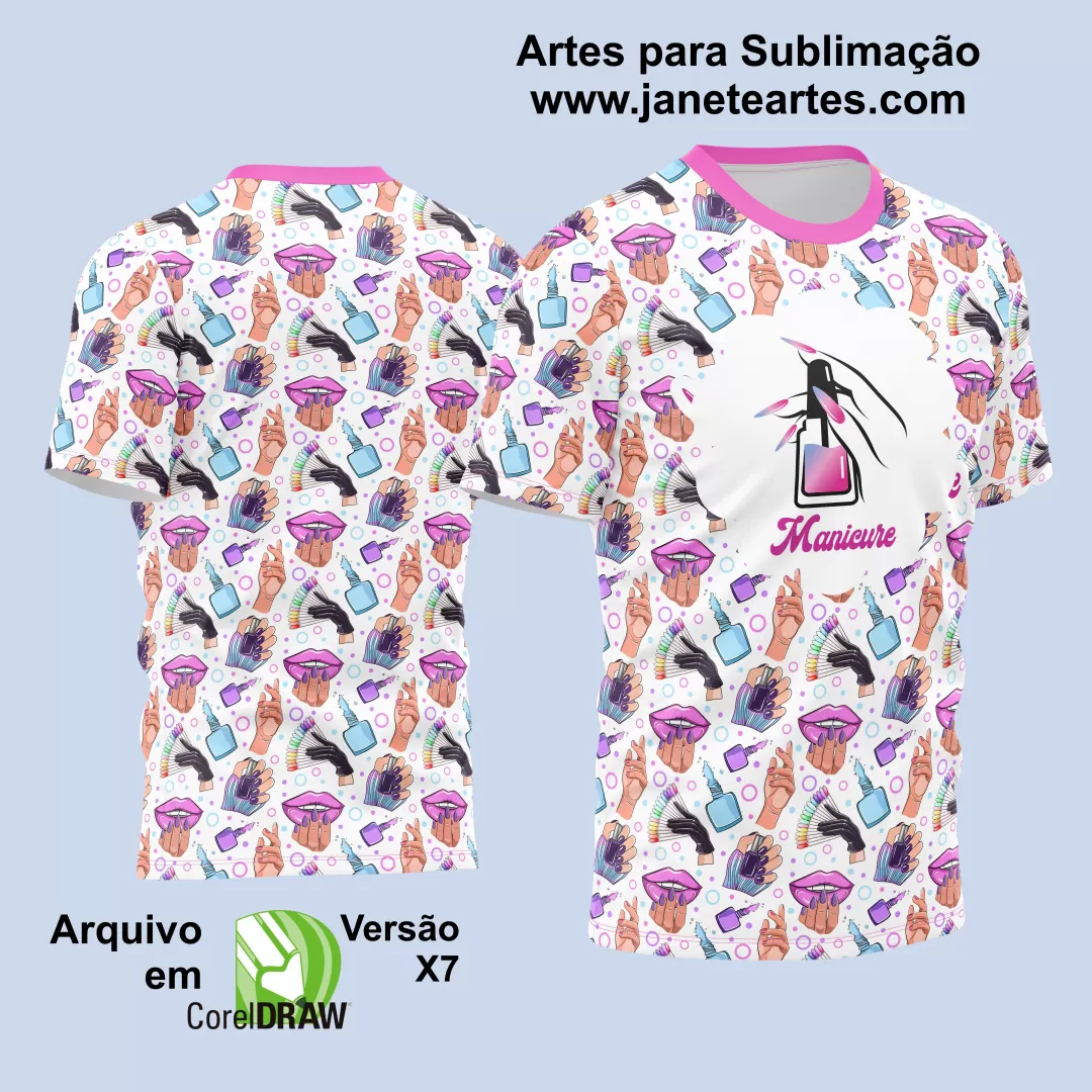 Arte Estampa Camisa Profissão - Manicure