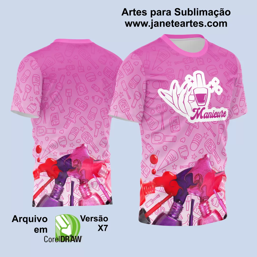 Arte Estampa Camisa Profissão - Manicure