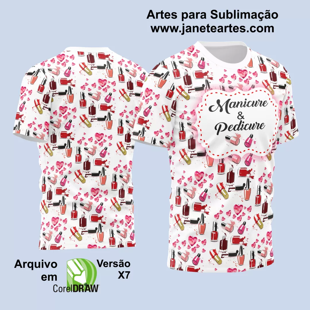 Arte Estampa Camisa Profissão - Manicure