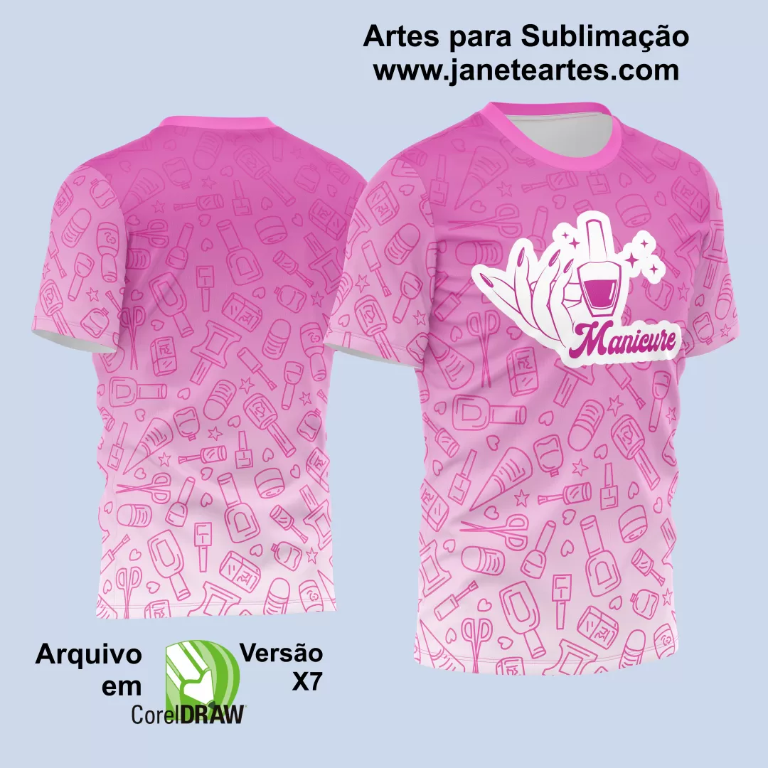 Arte Estampa Camisa Profissão - Manicure