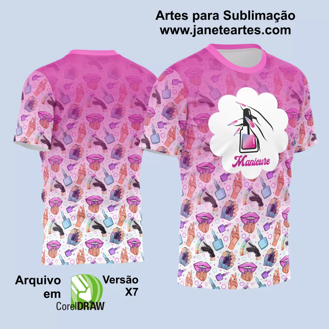 Arte Estampa Camisa Profissão - Manicure