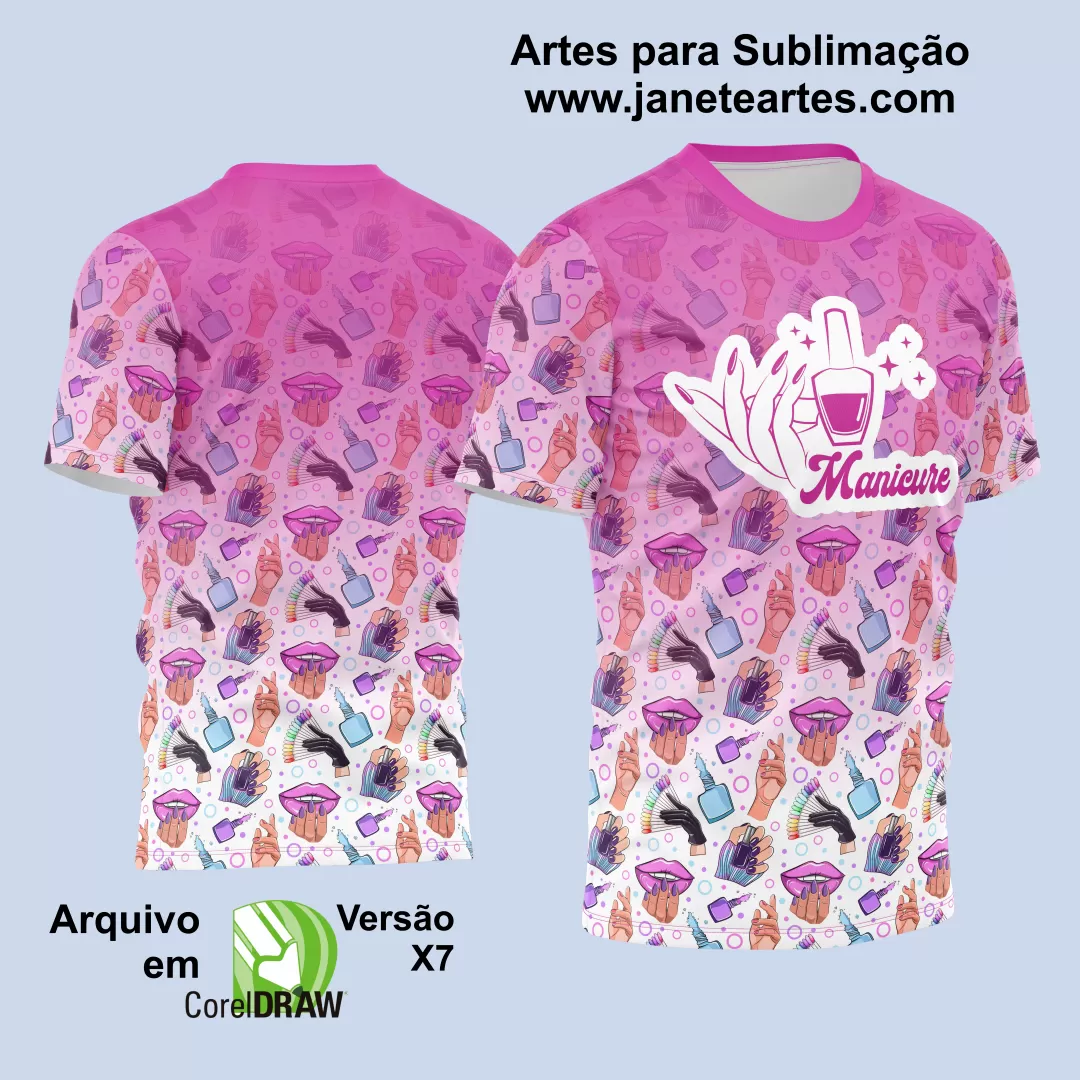 Arte Estampa Camisa Profissão - Manicure