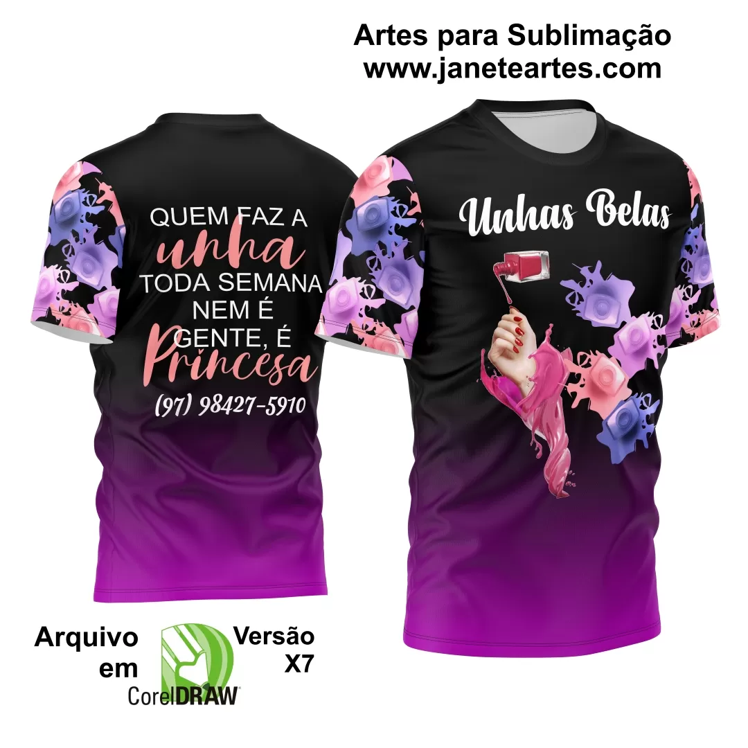 Arte Estampa Camisa Profissão - Manicure