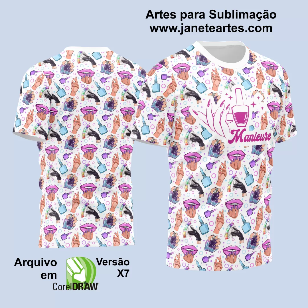 Arte Estampa Camisa Profissão - Manicure