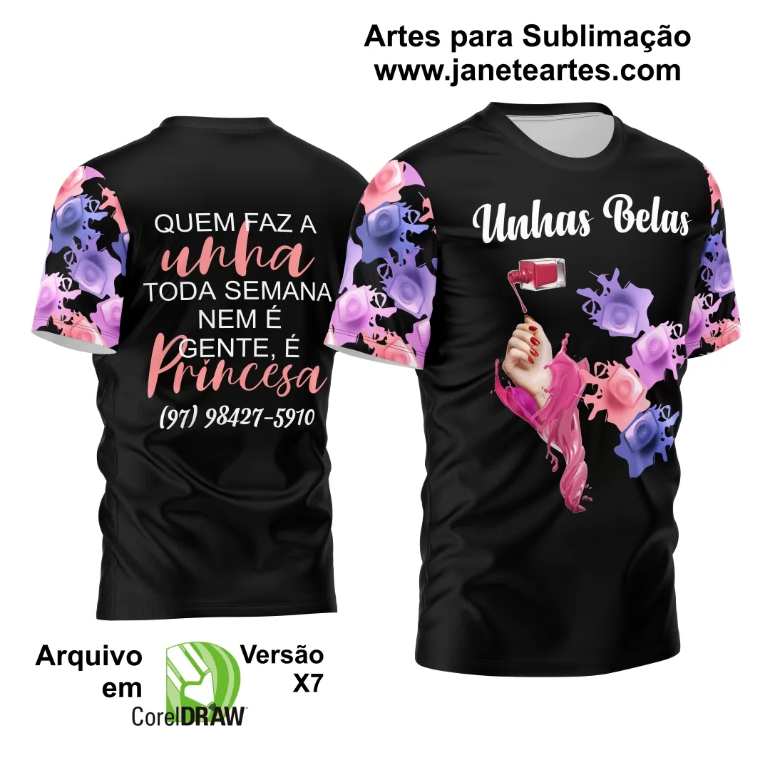 Arte Estampa Camisa Profissão - Manicure