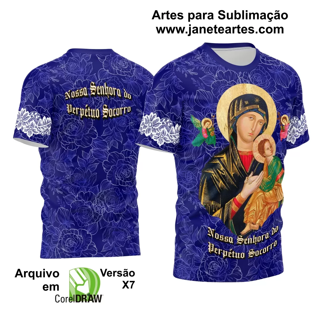 Arte Estampa Camisa Religião 2024 - Nossa Senhora do Perpétuo Socorro