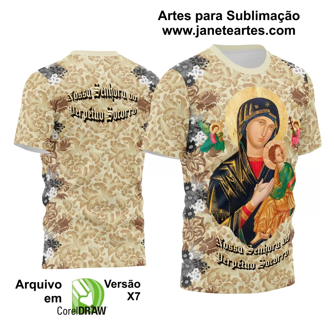 Arte Estampa Camisa Religião 2024 - Nossa Senhora do Perpétuo Socorro