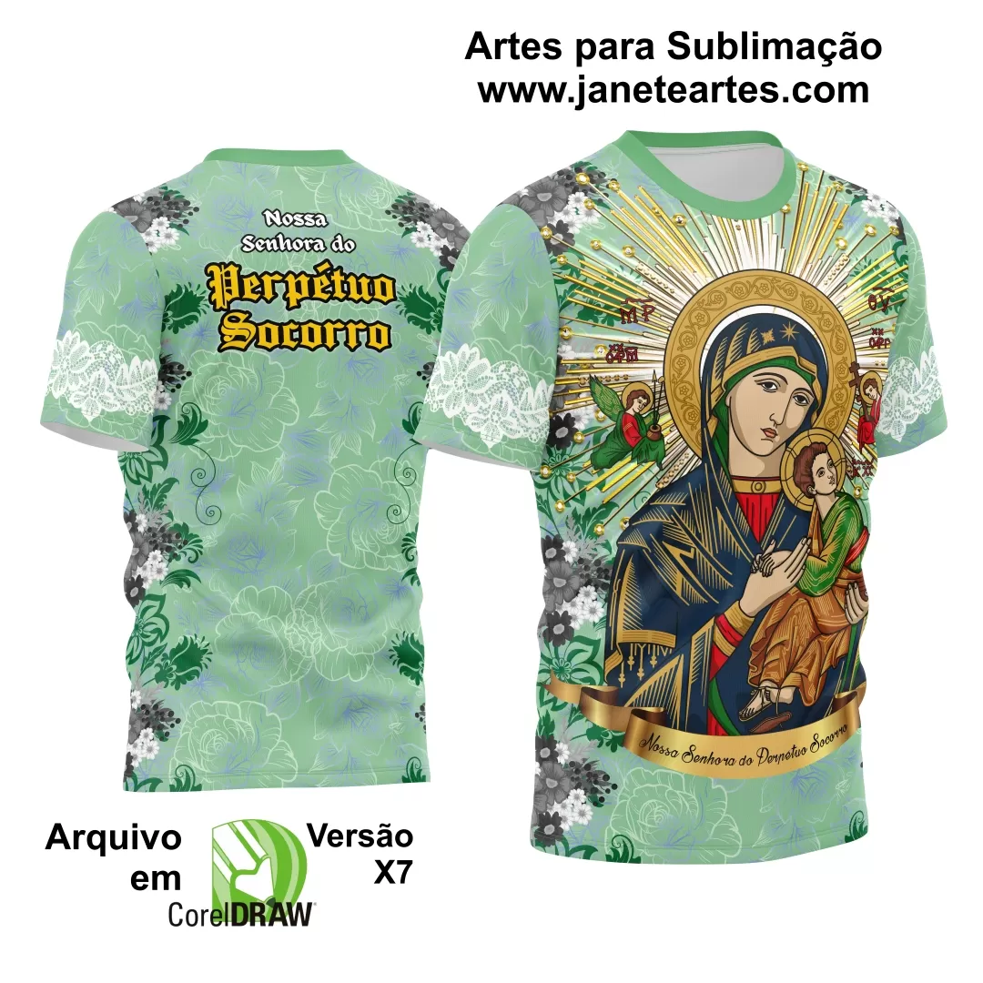 Arte Estampa Camisa Religião 2024 - Nossa Senhora do Perpétuo Socorro