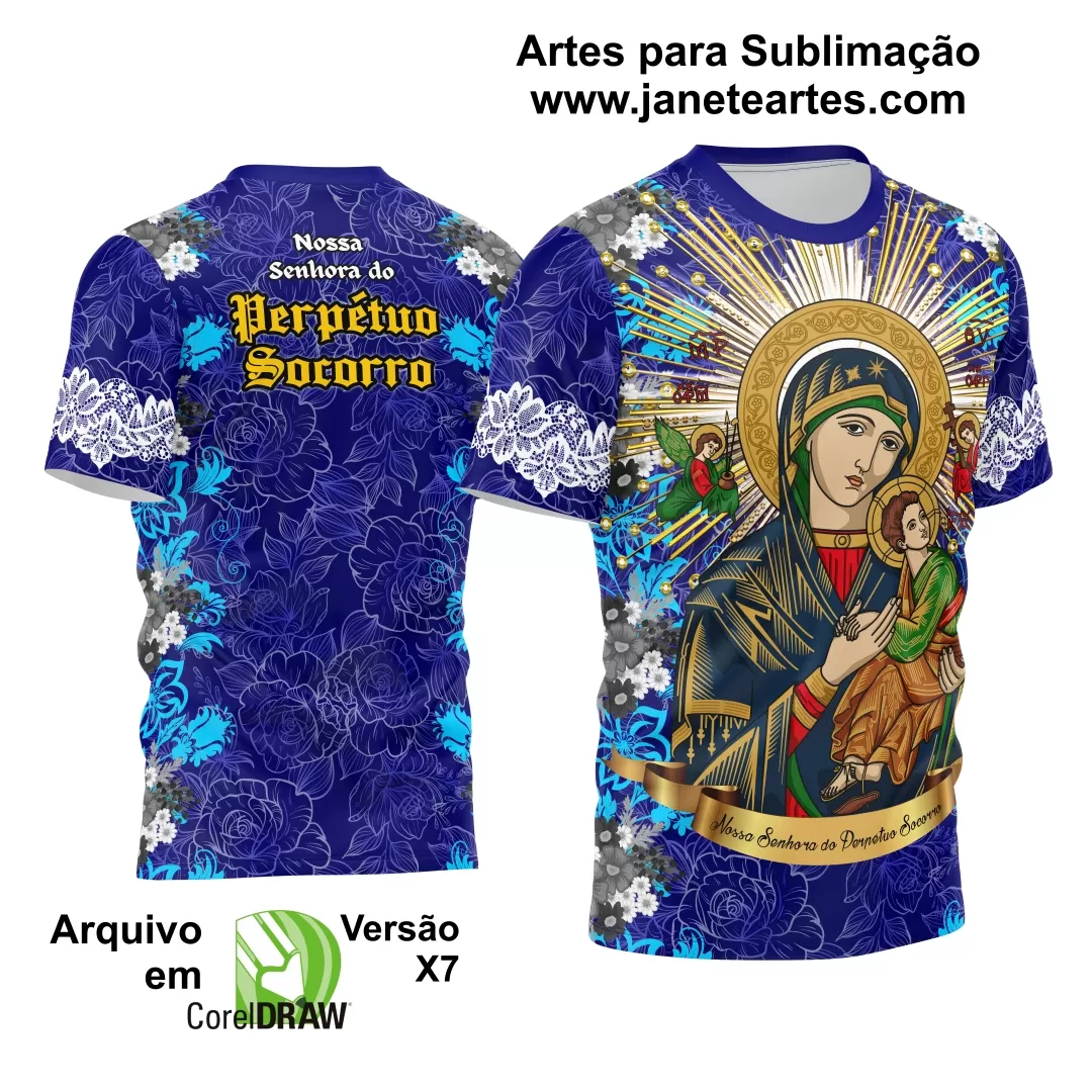 Arte Estampa Camisa Religião 2024 - Nossa Senhora do Perpétuo Socorro