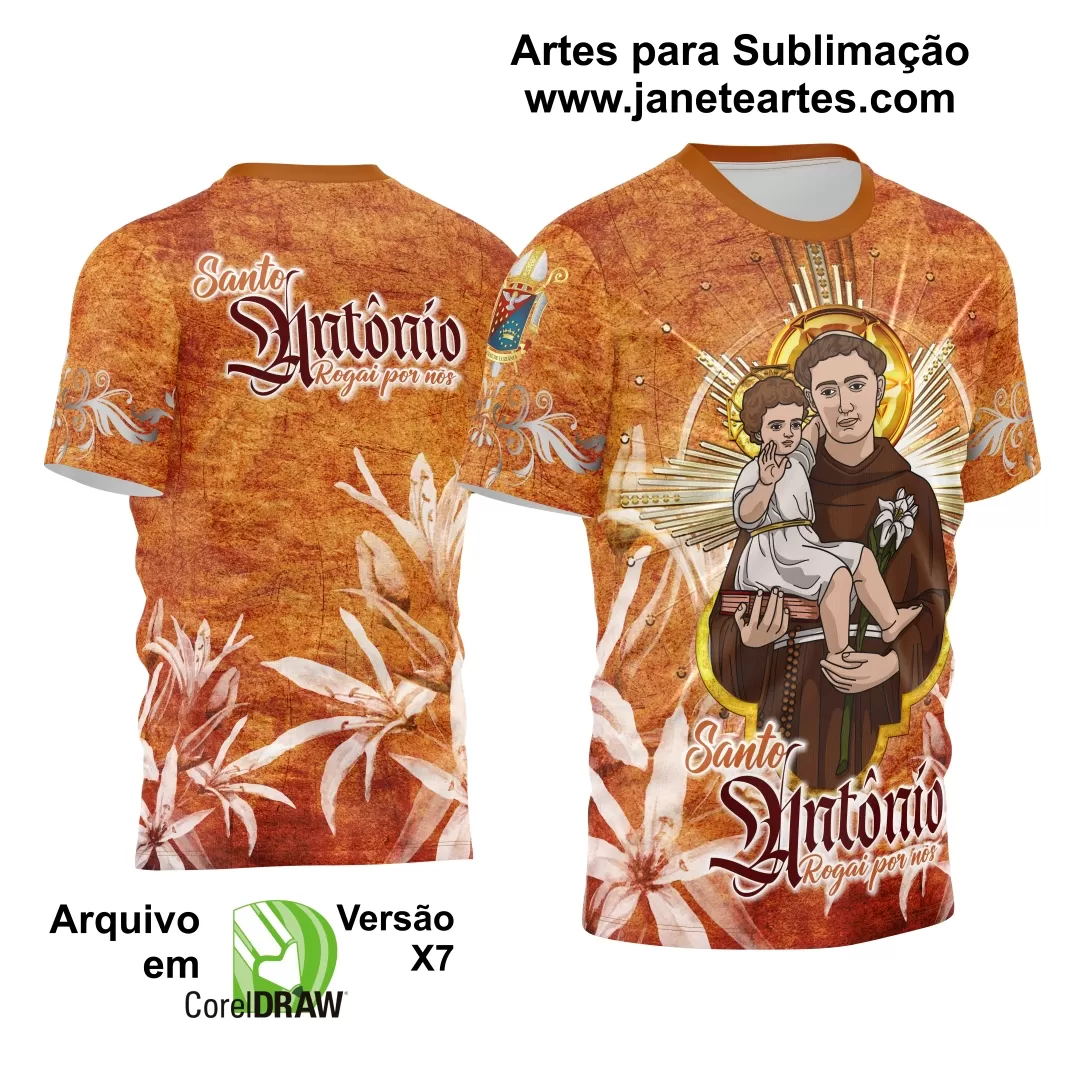 Arte Estampa Camisa Religião - Santo Antônio 2024