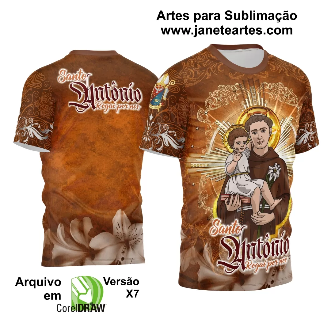 Arte Estampa Camisa Religião - Santo Antônio 2024