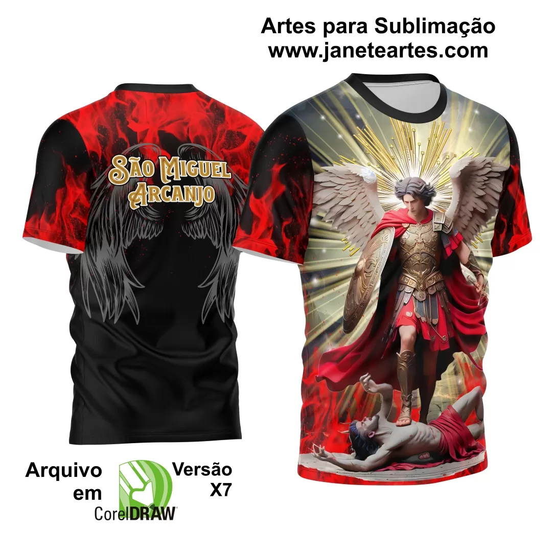 Arte Estampa Camisa Religião - São Miguel Arcanjo 2024