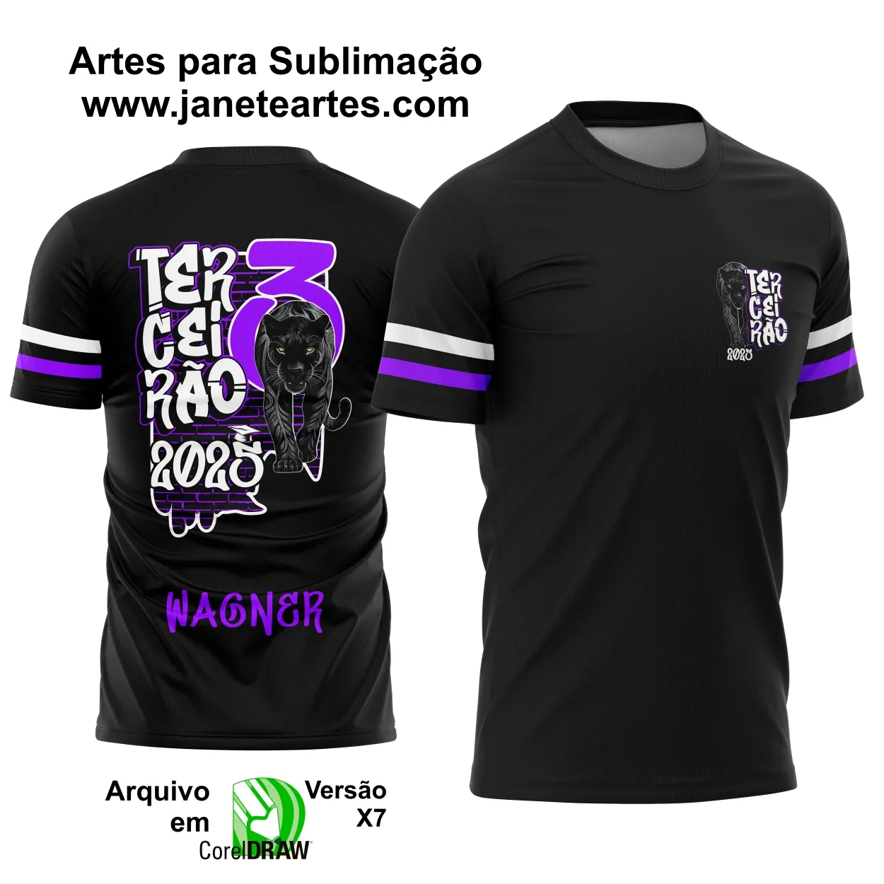 Arte Estampa Camisa Terceirão Pantera Negra