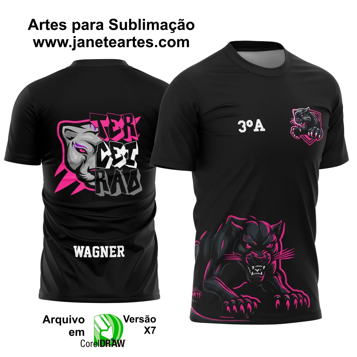 Arte Estampa Camisa Terceirão Pantera Negra