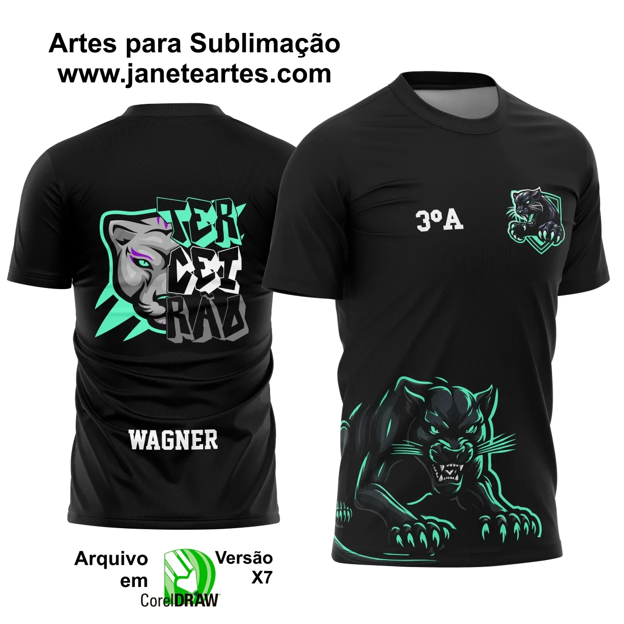 Arte Estampa Camisa Terceirão Pantera Negra