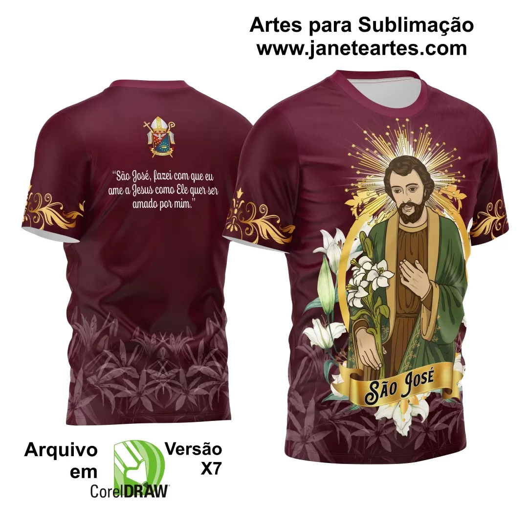 Arte Estampa Camisa Vetor Religião - São José 2024
