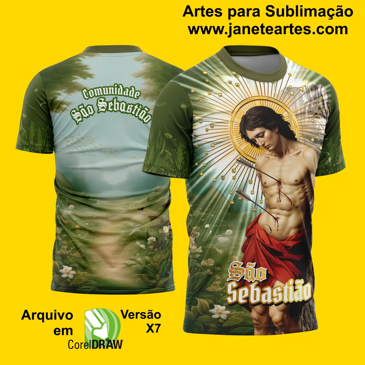 Arte Estampa - Camiseta São Sebastião 2025 - Modelo 02