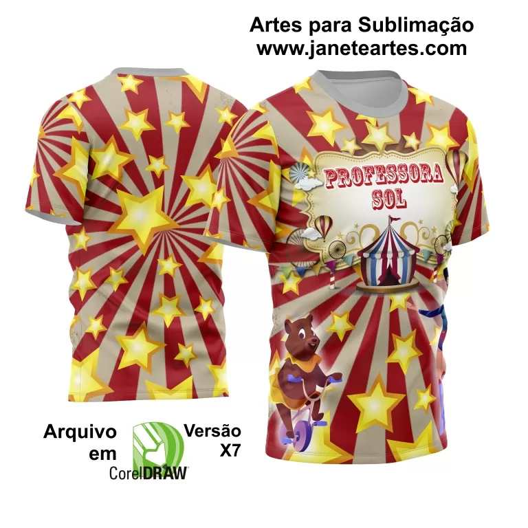 Arte Estampa Moderna para Camisas de Professoras - Coleção 2024 - Modelo 15