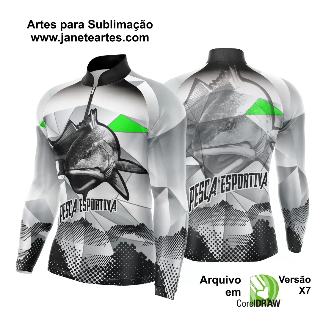 Arte Template Camisa De Pesca Esportiva