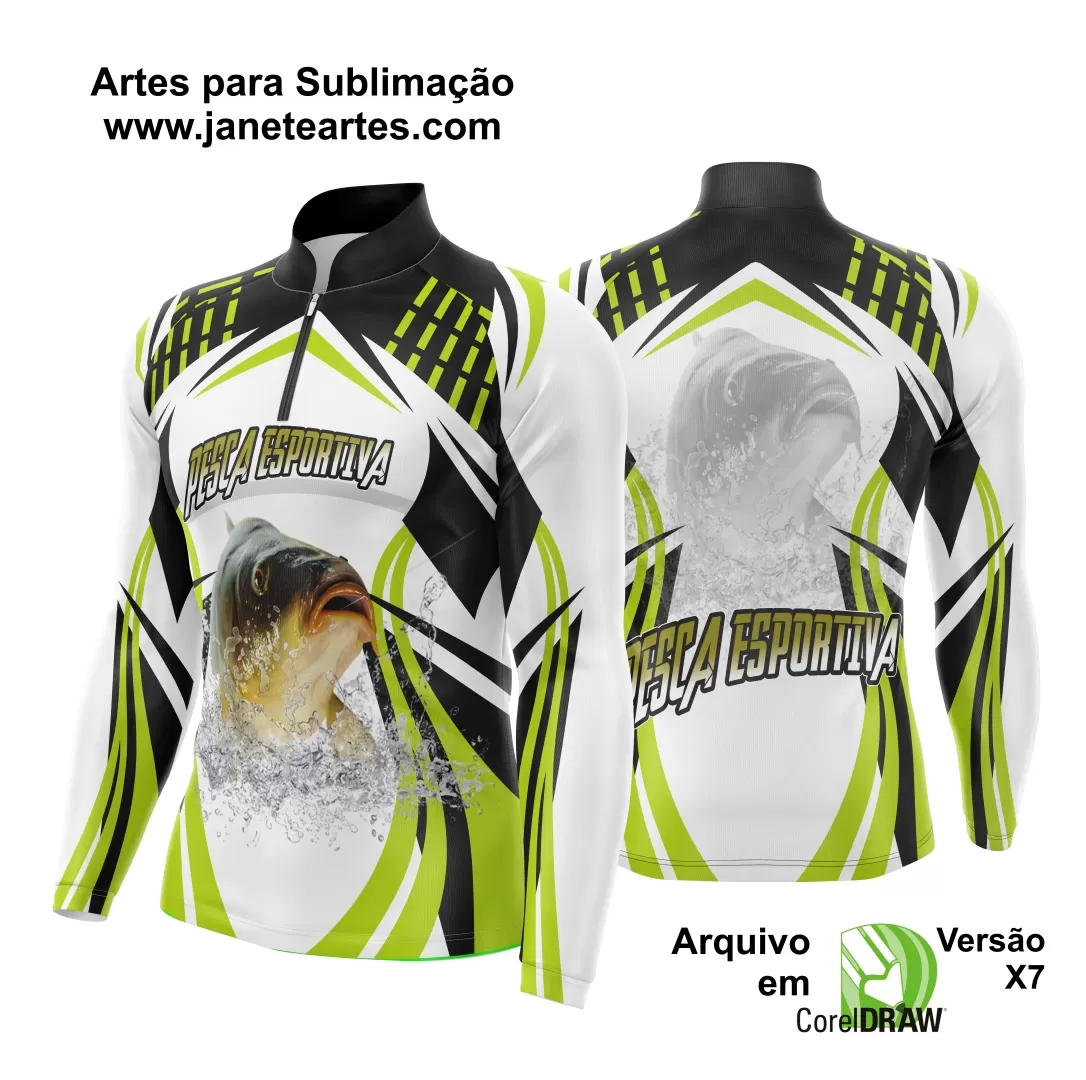 Arte Template Camisa De Pesca Esportiva